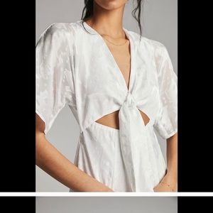 White maxi anthropology dress EUC